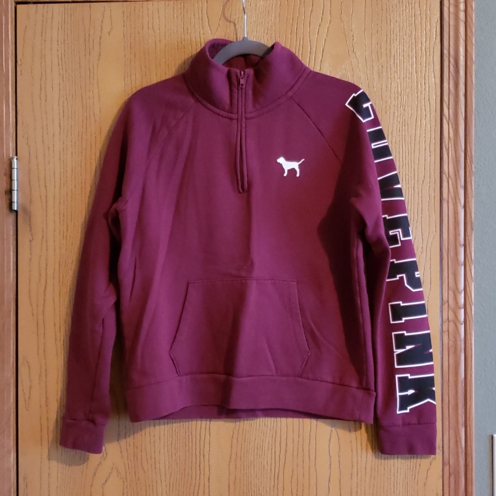 Womens VS Pink Large 1/4 zip